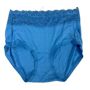 Soma Embraceable SS Briefs Size S Lace Waistband Blue